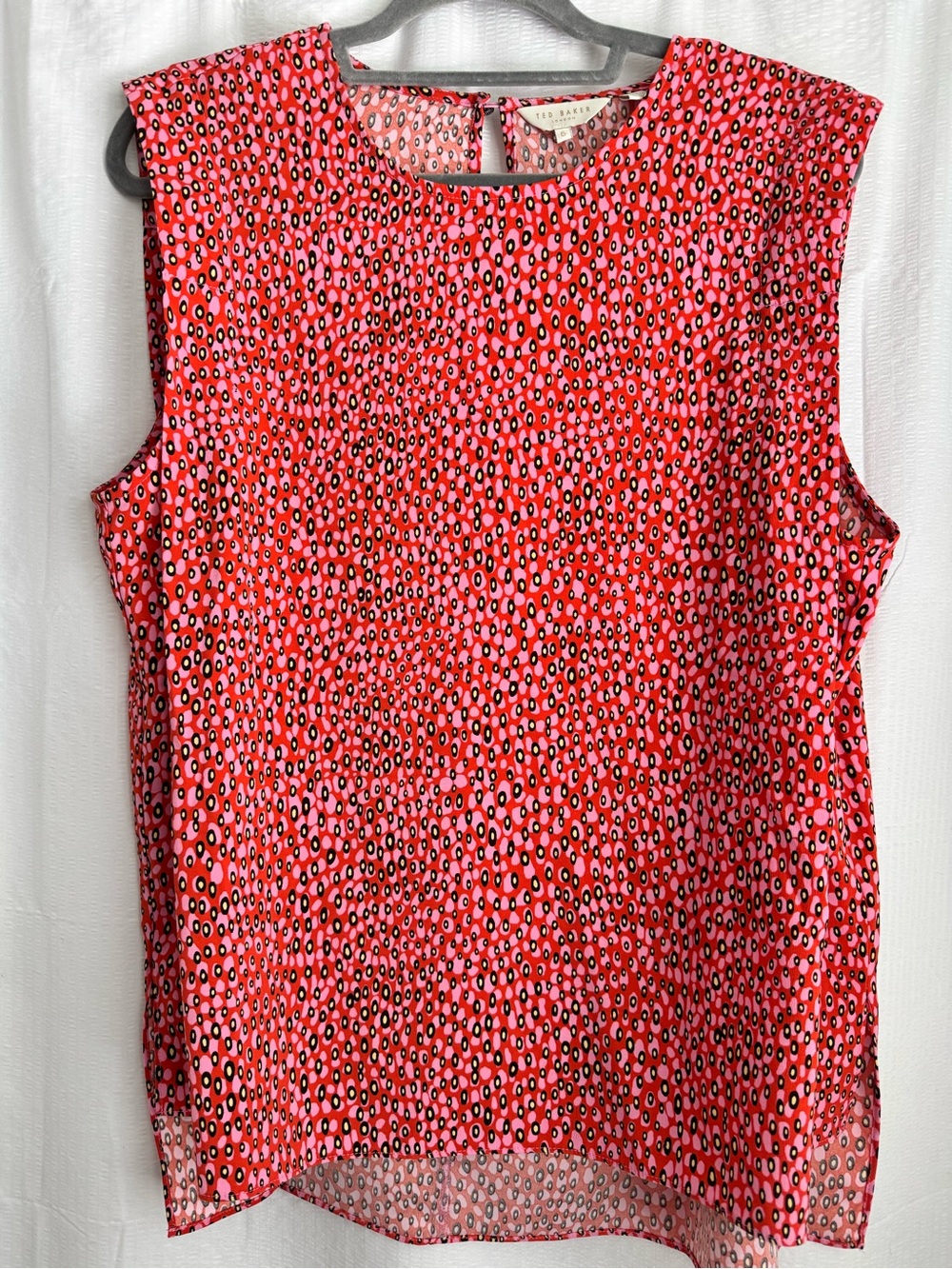 Ted Baker Meike Red Modern Dot Print Sleeveless Top Size 5